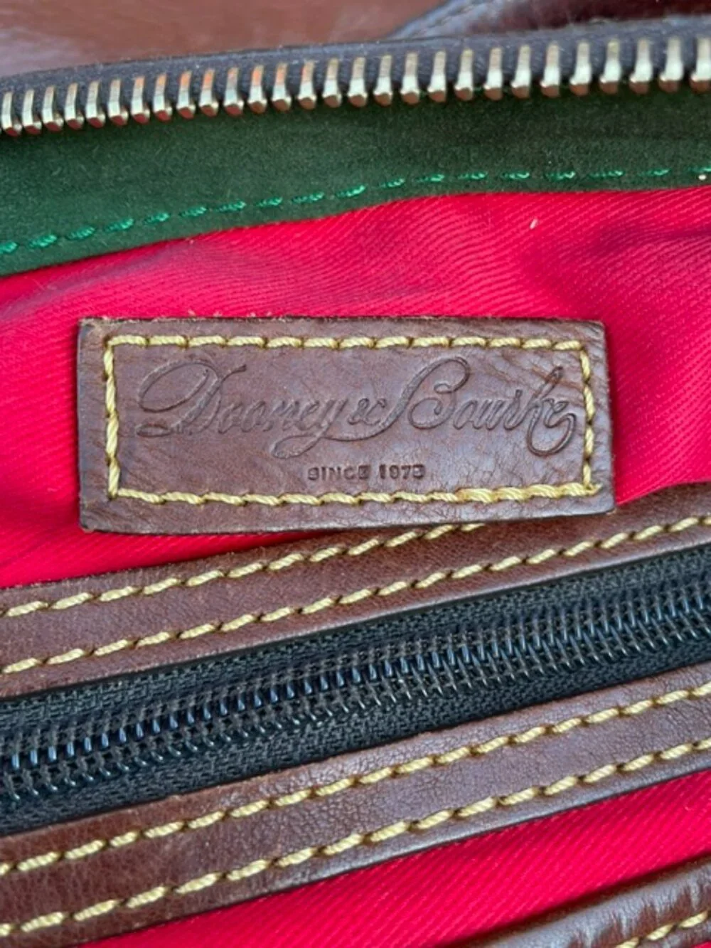 Dooney and Bourke Kingston Hobo Florentine Leather Chestnut